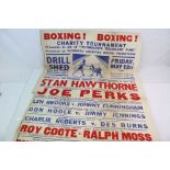 Two Boxing posters - an advertising poster for the card at Royal Naval Barracks Devonport 12/5/50,