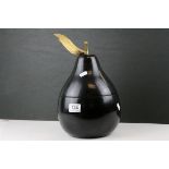 Retro ' Turnwald ' Black Plastic Apple Shaped Ice Bucket with Gold Coloured Leaves, 33cms high