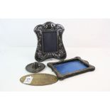 A fully hallmarked sterling silver Art Nouveau style photograph frame together with another frame in