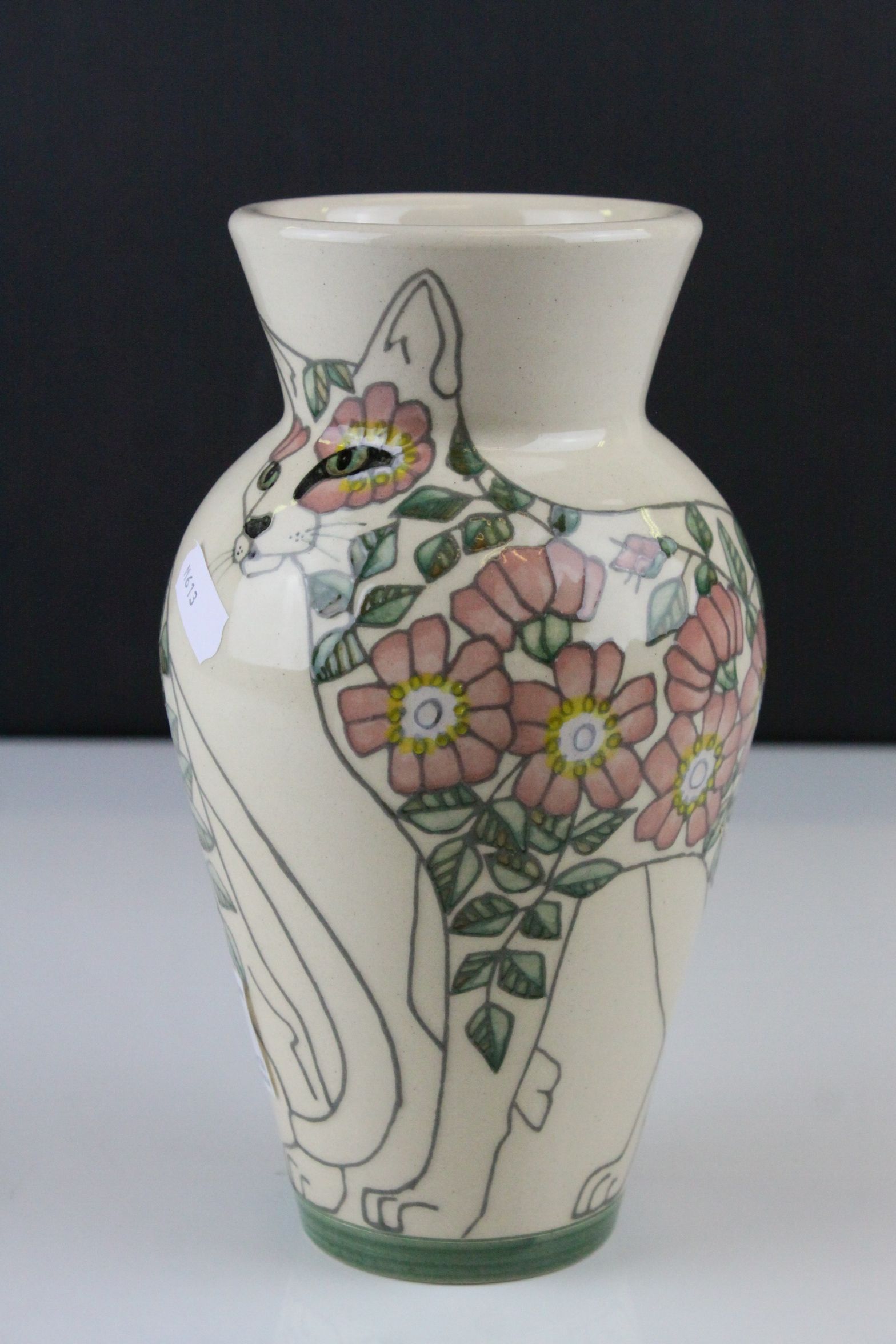 Dennis China Works Limited Edition Vase designed by Sally Tuffin with tube-lined decorated of Two