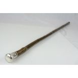 A silver London 1927 Gents walking cane