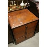 19th century Mahogany Chest of Three Deep Drawers on plinth base, 70cms wide x 83cms wide