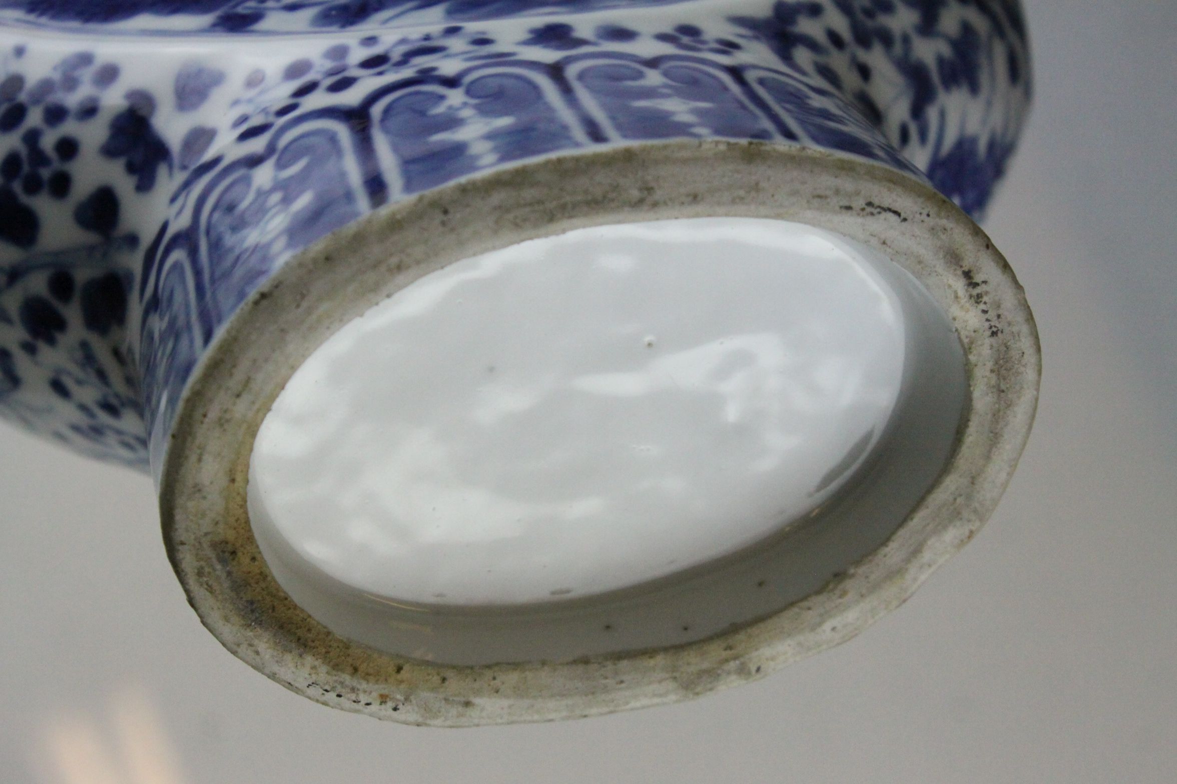 Chinese Blue and White Moon Flask, 31cms high - Image 7 of 9