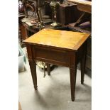 Early to Mid 20th century Harris & Co Electric Sewing Machine contained with an Oak Table Cabinet,