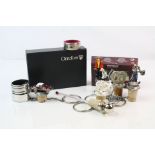 Collection of Wine and Bar Collectables including Silver Wine Bottle Collar, Orrefors Sweden Ice