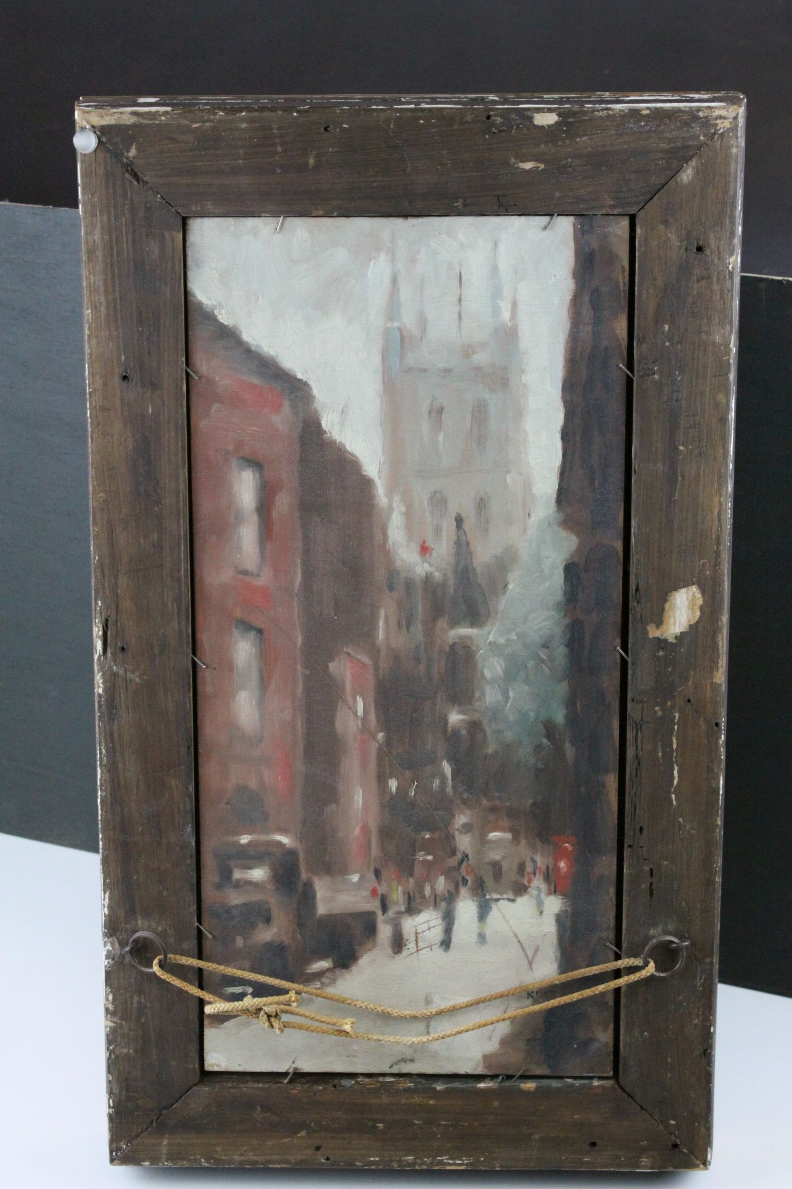 Anthony Robert Klitz (1917-2000), Oil Painting on Board of Street Scene through Archway, 40cms x - Image 4 of 5