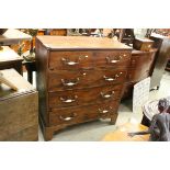 Regency Mahogany Chest of Four Long Drawers raised on bracket feet (with replacement handles), 91cms