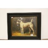 Ebonised Framed Oil Painting Study of a Jack Russell Terrier, 29cms x 38cms