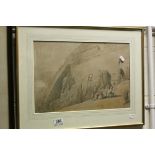 An early 20th century indistinctly signed Watercolour of an Egyptian desert scene