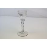 MA Victorian liquer glass with frosted and cut decoration.