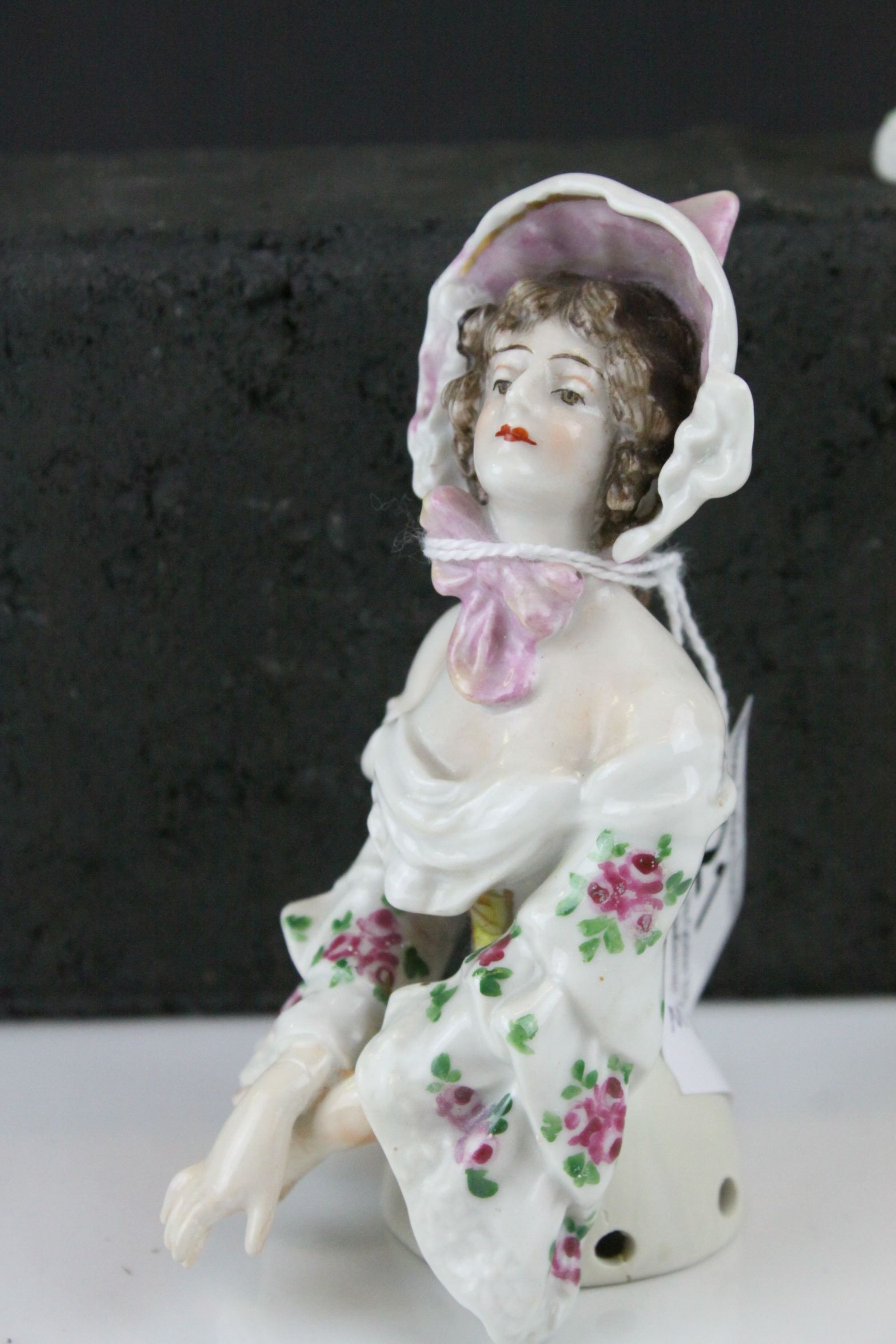Small Meissen Porcelain Model of a Magpie, 7cms high together with Augustus Rex Porcelain Pin Doll - Image 6 of 8