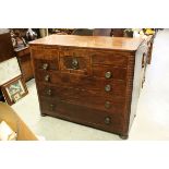 19th century Mahogany and Flamed Mahogany Veneer Chest of Eight Drawers with curved banded