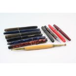 A collection of vintage pens to include Waterman's, Parker and Swan.