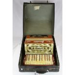 A cased mid 20th century Geraldo Accordian.