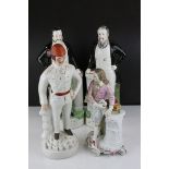 Three 19th century Staffordshire Figures of Sankey, Moody and General Gordon, 42cms high together