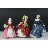 Three Royal Doulton Figurines - Top o' the Hill, Fragrance and Janet