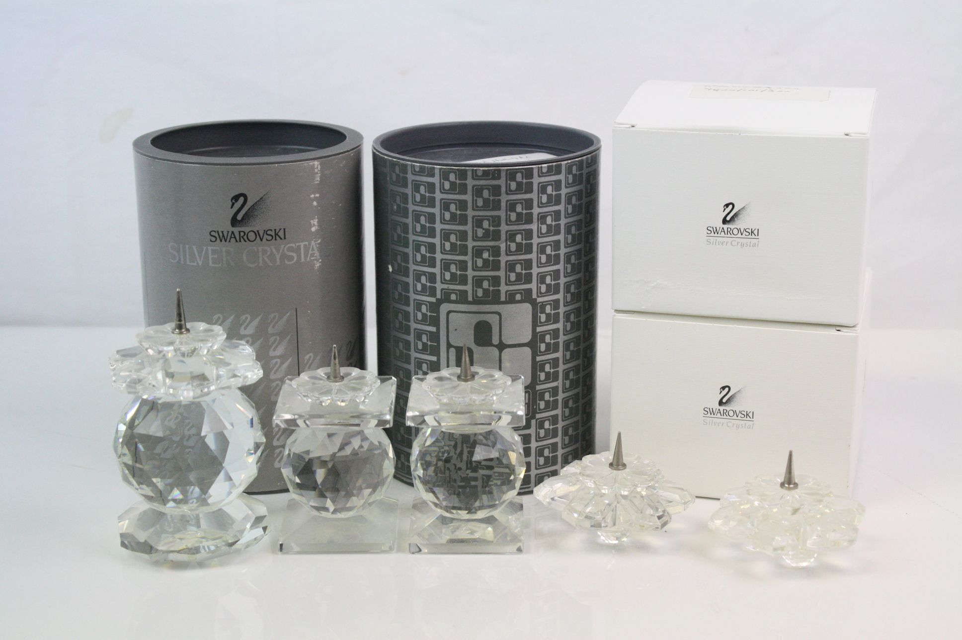 Collection of Swarovski crystal candle holders 7600/101/102/103 (not in original boxes)
