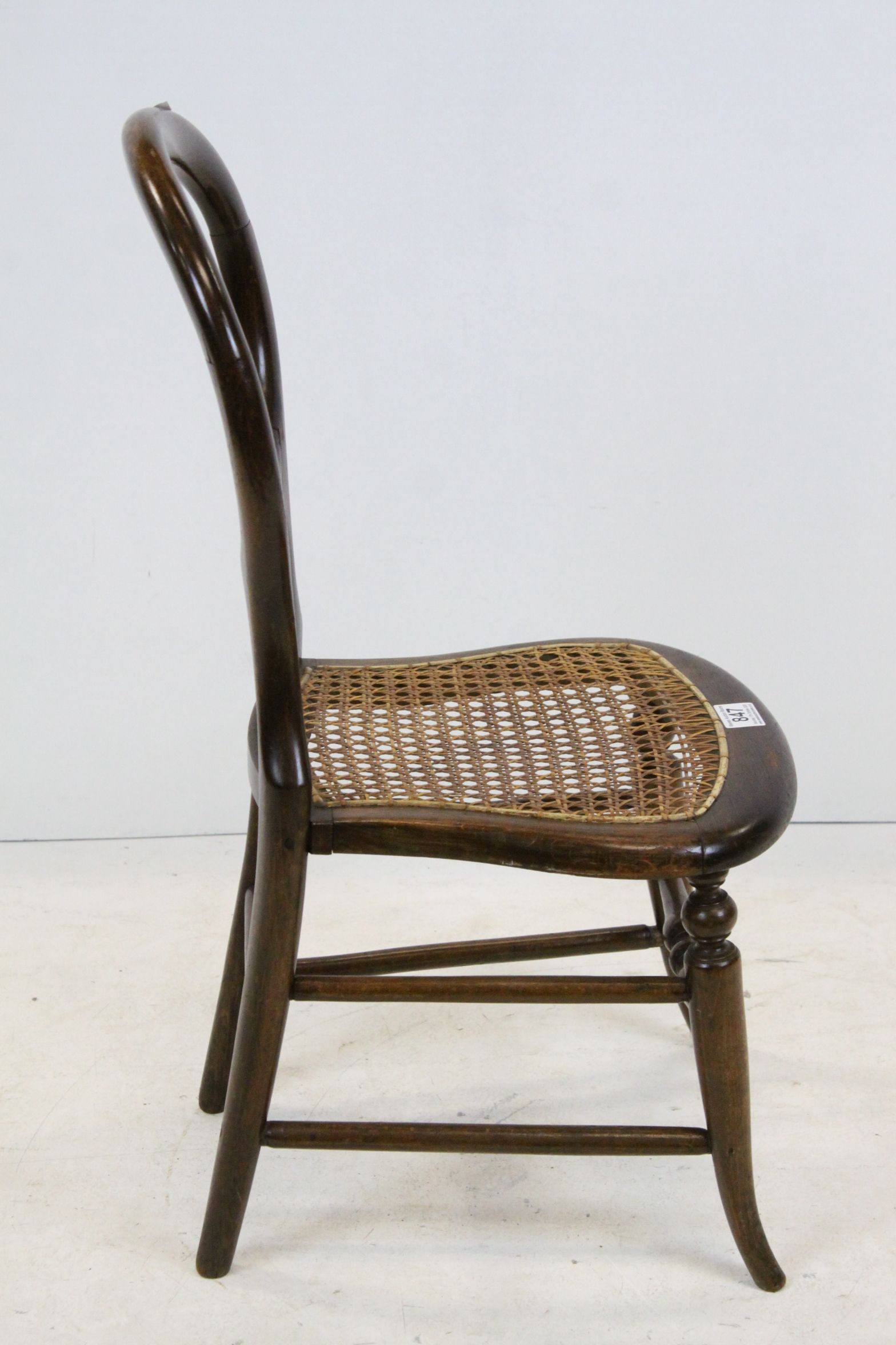 Victorian Balloon Back Child's Chair with rattan seat, 70cms high - Image 3 of 4
