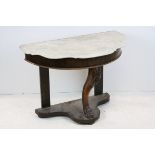 Victorian Demi-Lune Washstand with Shaped Marble Top and raised on a Mahogany Base with central