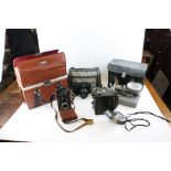 A quantity of camera and equipment to include Rollicord in case ,Nikon 450 Pentax M E Super