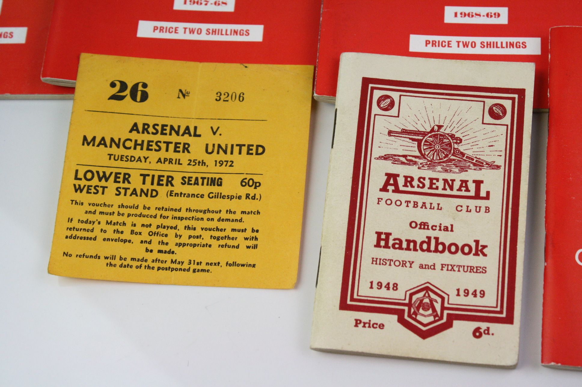 Arsenal Football Club - Group of ephemera to include 2 x 1948 football programmes (v Aston Villa - Image 7 of 8