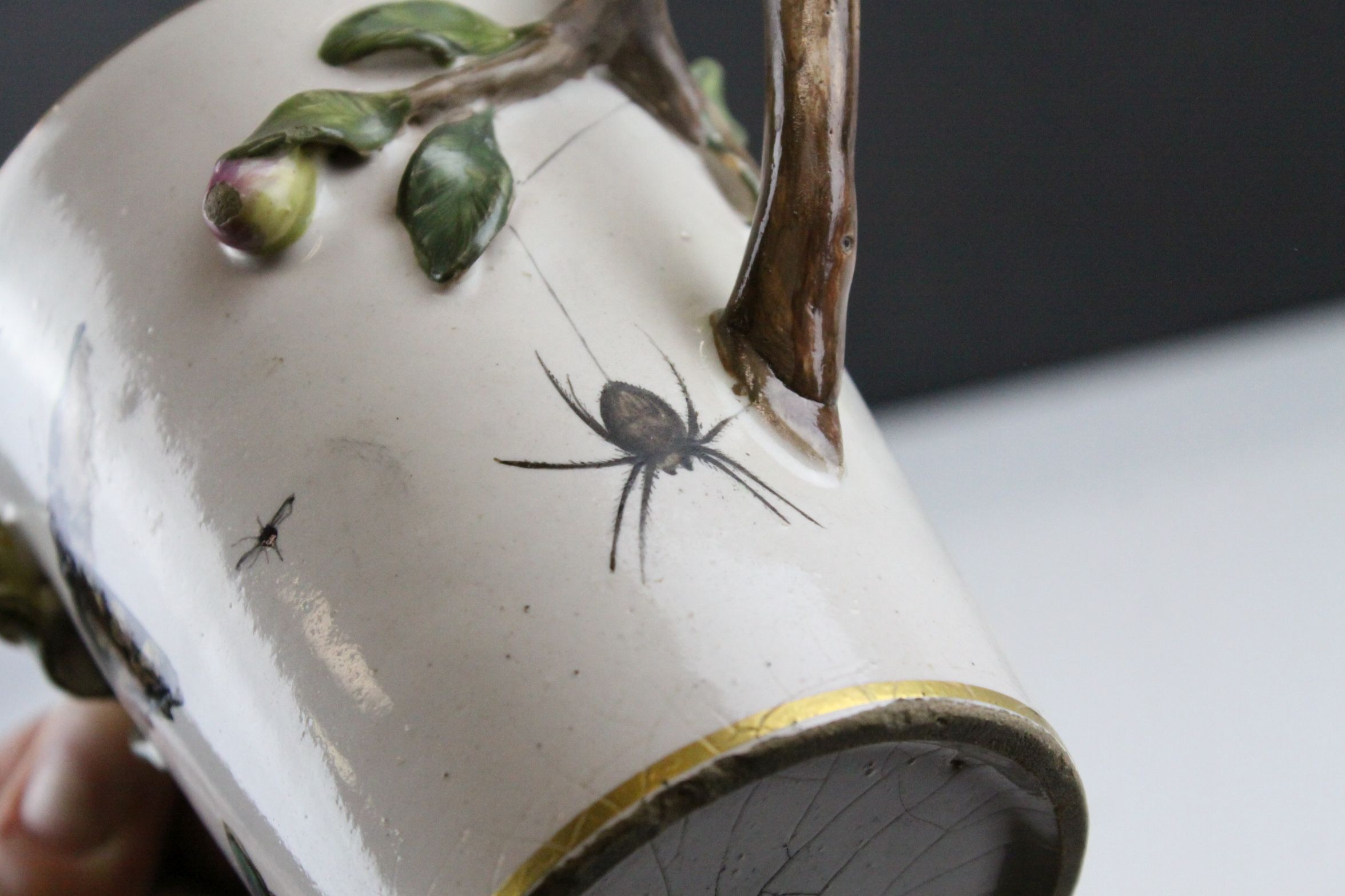 Pair of 19th century Continental Glazed Stoneware Twin Handled Mugs, the handles in the form of - Image 11 of 11