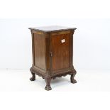 Late 19th / Early 20th century Mahogany Purdonium raised on four paw feet, 36cms wide x 59cms high