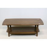 Ercol Stained Elm Two Tier Coffee Table, 126cms long x 46cms high