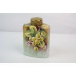 A 20th Century porcelain bottle hand decorated with Grapes & Berries by former Royal Worcester