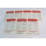Football Programmes - Nine Charlton Athletic home programmes to include 8 x 1959 and 1 x 1960, gd