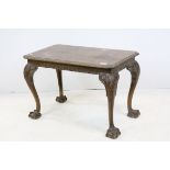 20th century George III Style Coffee Table raised on Cabriole Legs with Ball and Claw Feet, 69cms