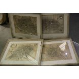 A set of four antique framed engravings of Russian Street scenes..