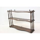 19th century Mahogany Hanging Shelf with Turned Spindle Supports, 79cms long x 55cms high