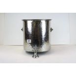 1930's / 40's Chrome Effect Lidded Coal Bucket, 32cms high and a Wooden Folding Ironing Board