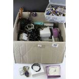 Box of Costume Jewellery, Mixed Beads and Empty Jewellery Boxes including Pandora