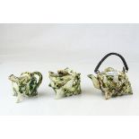 Ceramic Conch Shell Shaped Three Piece Tea Set