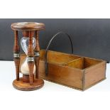 Vintage Pine Cutlery Box and an Egg Timer
