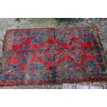 Red Ground Wool Rug 180cms x 294cms