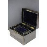 A 19th century coromandel Toulmin & Gale jewellery and vanity box with two secret drawers.