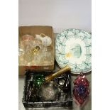 Collection of Coloured 20th century Glass including Murano, Carnival Glass, Loetz style Vase plus