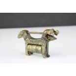 Brass Chinese Padlock, in the form of a Foo dog, length approx 8cm