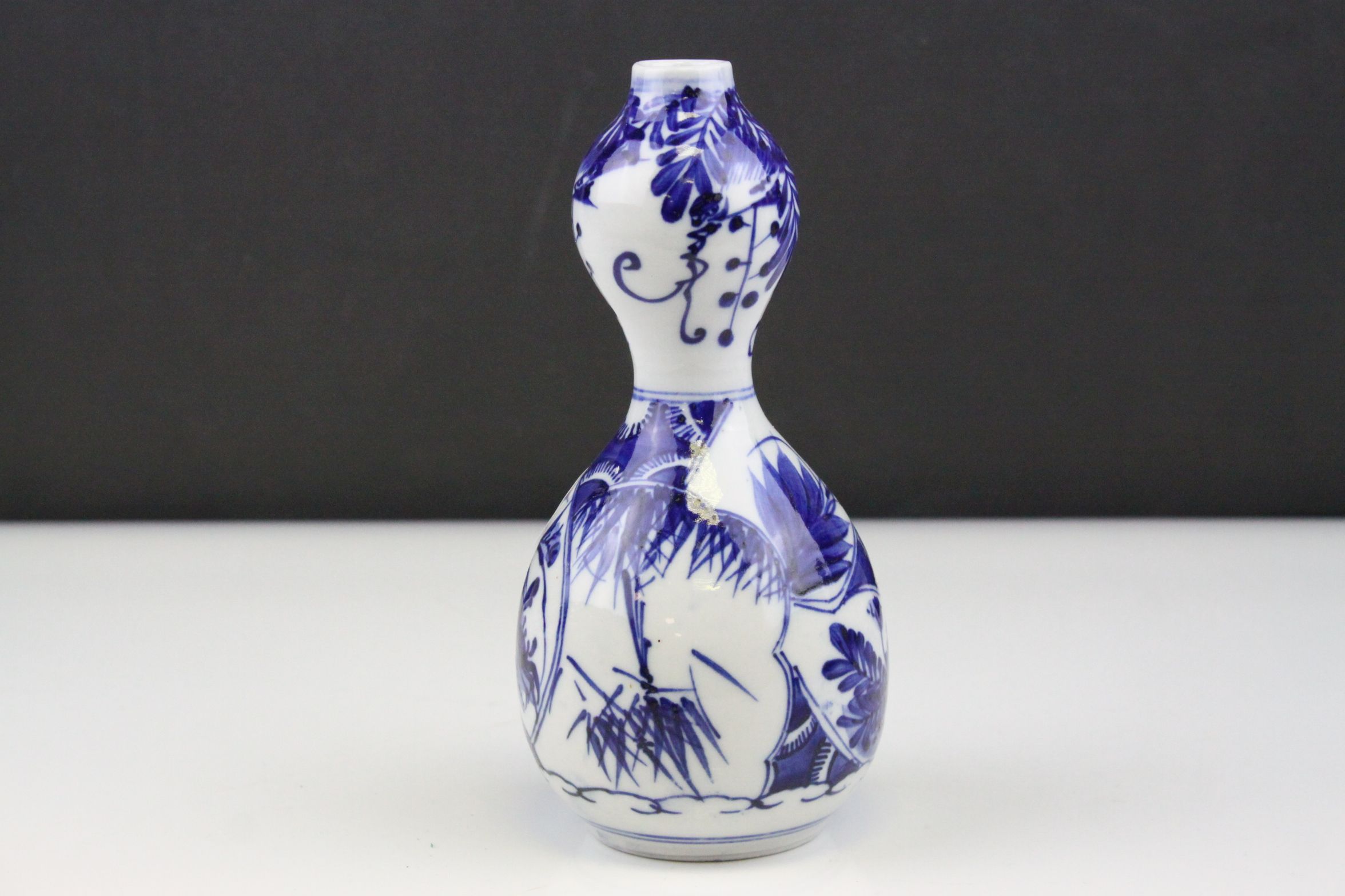 Oriental Blue and White Double Gourd Vase