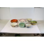 Seven Vintage Bowls including Shelley, Doulton, Crown Ducal, Royal Worcester and others