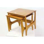 Mid 20th century Nest of Two G-Plan Style Teak Tables, largest 50cms wide x 43cms high