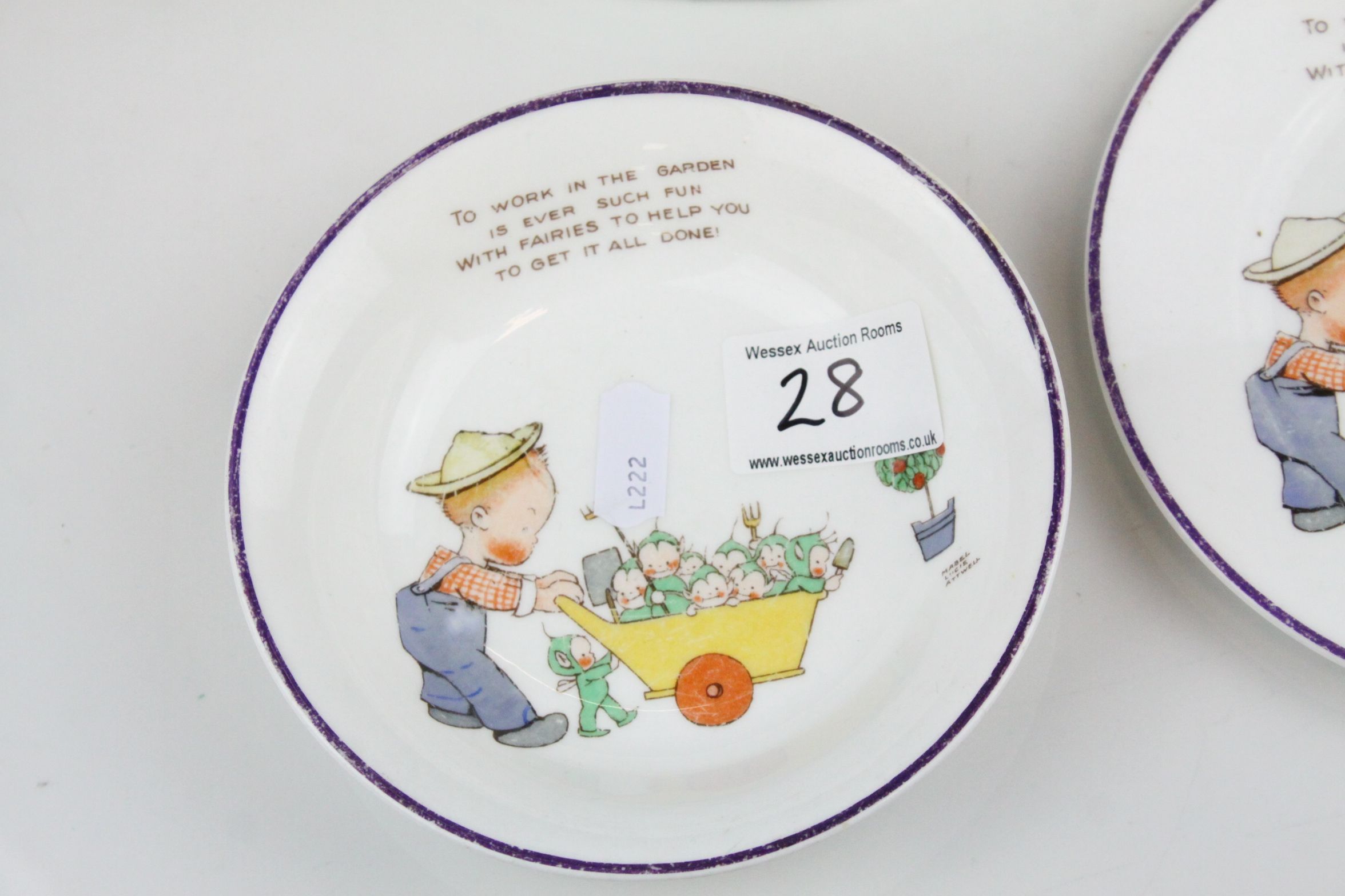 Shelley ' Mabel Lucie Attwell ' Baby's Plate together with a Bowl and Plate - Image 3 of 7