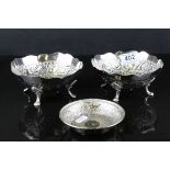 Three White Metal Bowls ' National Defence College, Pakistan '