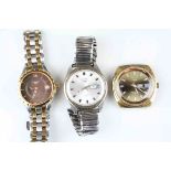 Three Gents wristwatches to include Tissot date, Seiko day date and Timex day date (3)