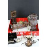 Selection of Silver Plated Items to include Table Light and Side Memoir