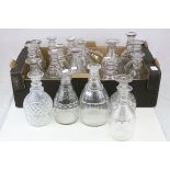 Collection of Georgian Glass Decanters dating around the 1800 - 1820 period including Seven Full