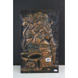 Copper Covered Relief Plaque depicting a Bearded Man, 47cms x 29cms